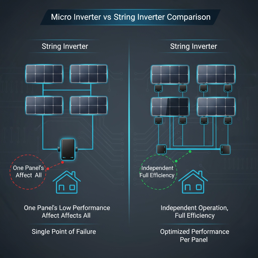 ความแตกต่างที่ควรรู้ระหว่าง Micro Inverter vs. String Inverter สำหรับระบบ Solar Cell